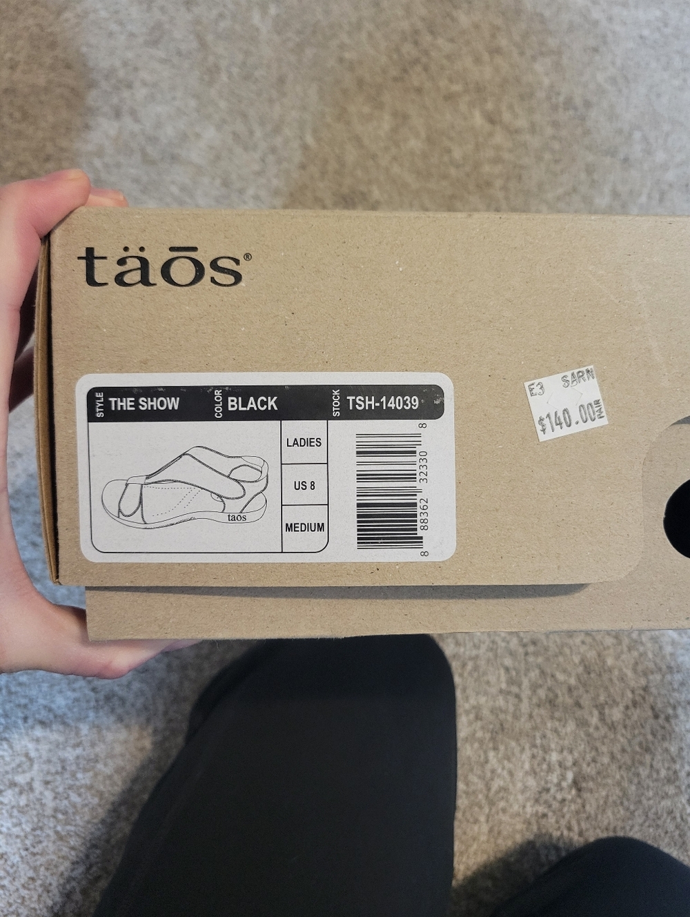 Taos Black Leather Women's Comfort Sandal NWT - Picture 2 of 3